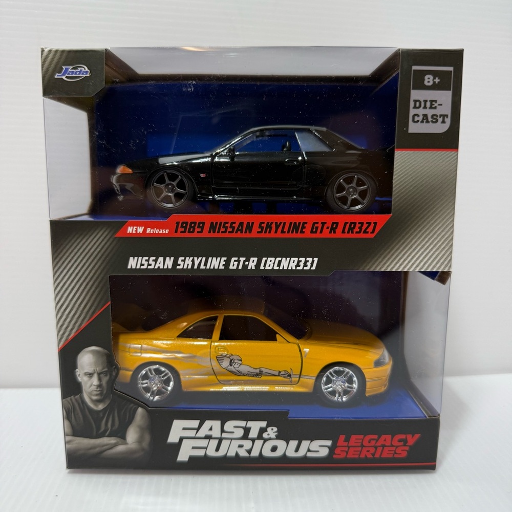 NEW in BOX JADA TOYS Fast & Furious - NISSAN SKYLINE GTR R32 & R33 Legacy Series
